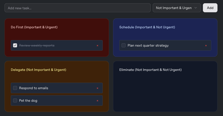 Weekly Priority Matrix