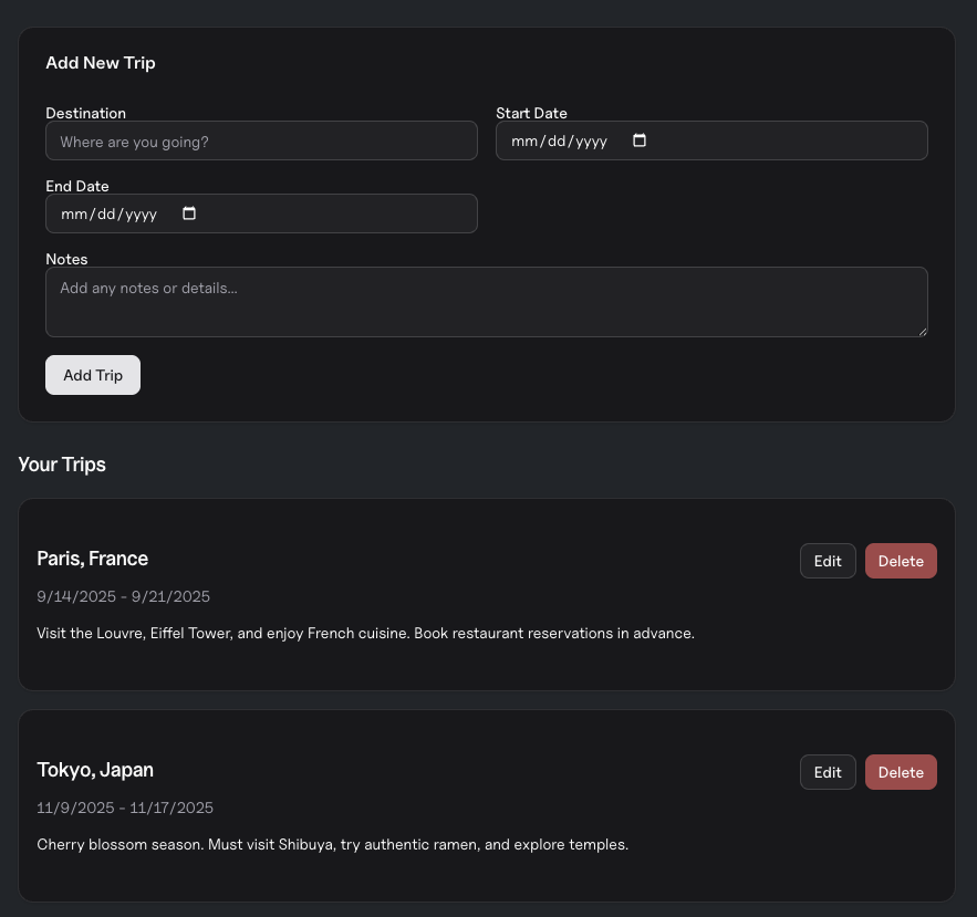 Travel Organization App